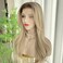 Ash Blonde Wigs Ombre Color 13x4 Synthetic Fiber Lace Front Wig with Curtain Bangs Long Body Wave 20Inch Pre Plucked Hairline for Women