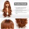 HAIRCUBE Auburn Wig with Bangs for Women Auburn Long Wavy Hair Wig Wig Curly Wavy Synthetic Wigs for Girls Daily Party Use aslc9056-2