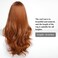 HAIRCUBE Auburn Wig with Bangs for Women Auburn Long Wavy Hair Wig Wig Curly Wavy Synthetic Wigs for Girls Daily Party Use aslc9056-2