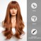 HAIRCUBE Auburn Wig with Bangs for Women Auburn Long Wavy Hair Wig Wig Curly Wavy Synthetic Wigs for Girls Daily Party Use aslc9056-2