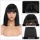 Short Black Straight Bob Wig for Women Wigs with Bangs Shoulder Length Synthetic Deep Black Straight Bob Wig for Daily Party (12 Inch)