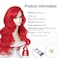 LABEAUT&Eacute; Max Beauty Red Mermaid Wigs Long Curly Daily Wig Hair Heat Resistant Synthetic Fiber for Halloween for Cosplay for Christmas (Red Kids + Hairpin)
