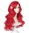LABEAUT&Eacute; Max Beauty Red Mermaid Wigs Long Curly Daily Wig Hair Heat Resistant Synthetic Fiber for Halloween for Cosplay for Christmas (Red Kids + Hairpin)