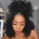 Afro Kinky Curly V Part Wig Human Hair Brazilian Virgin Upgrade U Part Wigs Glueless 3C 4A Afro Curly 180Density Vpart Wig No Leave Out For Black Women 16Inch