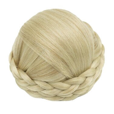 IMISSU Small Size Hair Bun Wigs Updo Styles Braided Chignon Dancer Hair Covers Donut Hairpiece Scrunchie (Dirty Blonde)