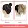 KETHBE Messy Bun Hair Piece,Synthetic Tousled updo Hair Buns Hair Piece Short Ponytail Faux Hair Scrunchie with Elastic Rubber Band Hair Bun Pieces for Women (Light Golden Brown Mix Bleach Blonde)