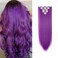 Benehair 8PCS Clip in Hair Extensions for Women Dark Purple Seamless Double Weft Hair Extensions Full Head 18 Clips Women Colorful Hairpiece 26" Straight Tangle-free Silky Soft Party Fashion Cosplay