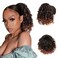PEACOCO Curly Ponytail Extension Drawstring Ponytails for Black Women Synthetic Curly Drawstring Ponytail with 2 Clips on Ponytails for Women (6 inch, T1B/350#)