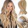 Microlink Hair Extensions Human Hair 18613 Blonde 30g/Pack Micro Link Remy Hair 20 inch Micro Hair Microbead Micro Loop Hair Extensions Real Human Hair Soft and Glossy Longer Life