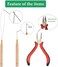 3Pcs Micro Link Hair Feather Extensions Tool Sets, 3 Holes Mini Hair Pliers, Micro Pulling Needle, and Loop Threader for Microlink Rings Hair Extension Beads