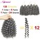 MIMAN 5 Packs 8 Inch Short Grey Crochet Braids Beach Curl Crochet Hair Synthetic Ocean Wave Crochet Braiding Hair Extention for Black Women DIY Mohawk Dreadlock Wig Black Mixed Grey