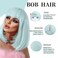 Green Bob Wig With Bangs Short Mint Green Bob Wigs for Women Straight Bob Bangs Wig 12Inch Heat Resistant Synthetic Hair Natural Looking For Daily Party Use