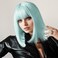 Green Bob Wig With Bangs Short Mint Green Bob Wigs for Women Straight Bob Bangs Wig 12Inch Heat Resistant Synthetic Hair Natural Looking For Daily Party Use