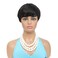 Pixie Cut Wig Human Hair Short Pixie Cut Wigs for Black Women Human Hair Glueless pixie Wig Layered None Lace Front Wig with Bangs Natural Straight Full Machine Made 1B Color