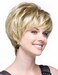 SEVENCOLORS Short Blonde Wigs for White Women Layered Mixed Blonde Pixie Cut Wigs with Bangs Synthetic Short Hair Replacement Wigs