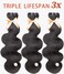mlip Raw Bundles Human Hair Body Wave, No Tangle Shedding, Keep Texture Silky Soft After Multiple Washes, 15A Raw Indian Hair Bundles 16 18 20 Inches, Triple Lifespan 3X