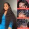 13x6 Deep Wave Lace Front Wigs Human Hair 200% Density 13x6 Lace Frontal Wigs Human Hair Natural Black Deep Curly Glueless Wig Human Hair Pre Plucked with Baby Hair(26 Inch)