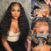 13x6 Deep Wave Lace Front Wigs Human Hair 200% Density 13x6 Lace Frontal Wigs Human Hair Natural Black Deep Curly Glueless Wig Human Hair Pre Plucked with Baby Hair(26 Inch)
