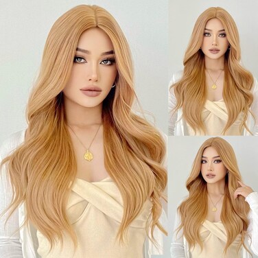 Ginger wig/Auburn Wig/Auburn Wigs for Women/Wig with Bangs/Ginger wig with Bangs/Orange wig/Synthetic Wig/Natural Looking Heat Resistant Fiber Wig for Daily Cosplay Party Halloween Costume 24 inches