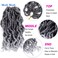 144 Strands 7 Inch Grey Curly Locs Crochet Hair Short Goddess Faux Locs For Women (Tgray)