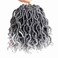 144 Strands 7 Inch Grey Curly Locs Crochet Hair Short Goddess Faux Locs For Women (Tgray)