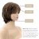 TISHINING Brown Short Hair Wigs for White Women Brown Mix Blonde Pixie Cut Wig with Bangs Brown with Blonde Highlights Straight Synthetic Natural Looking Daily Party Wig