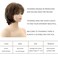 TISHINING Brown Short Hair Wigs for White Women Brown Mix Blonde Pixie Cut Wig with Bangs Brown with Blonde Highlights Straight Synthetic Natural Looking Daily Party Wig