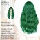 VERNA Green Wigs for Women Wig with Bangs 26 inch Curly Wigs Soft Synthetic Wigs for Daily Party