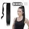 Wrap Around Straight Ponytail Extension 25.6 Inch, Long Straight Ponytail Hair Fake Ponytail Straight Hair Synthetic Natural Straight Ponytail for Girls Women with Hair Rope and Hairpin, Black