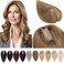 Hair Toppers for Women Real Human Hair No Bangs 7 * 13 CM Silk Base Clip In Topper Hairpieces Wiglet Top Hair Pieces for Women With Thinning Hair -10 Inch Light Brown