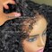 4C Edges Kinky Curly Lace Front Wigs Human Hair 13x4 HD Transparent Lace Frontal Wigs with Curly Edges Baby Hair, Deep Wave Curl Wig Pre-Plucked Hairline 180% Density 22 inch