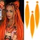 Pre Stretched Braiding Hair 26 inch Orange Braiding Hair for Black Women 3Packs Crochet Boho Braiding Hair Non Toxic (26 Inch(3packs), Orange)