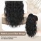 AISI BEAUTY Black Ponytail Extension Curly Drawstring Ponytail for Women 18 Inch Curly Wavy Synthetic Hair Ponytail for Daily Party Use