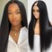 Nadula V Part Wig Yaki Straight Human Hair No Leave Out Glueless Upgraded U Part Wigs for Women,10A Yaki Straight V-part Wigs V Shape Clip in Half Wig Ready to Go 150% Density 24inch