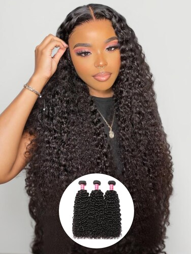 Nadula Malaysian Curly Human Hair Weave 3 Bundles 20 18 16 inches, 100% Unprocessed Virgin Jerry Curly Human Hair Weft Extensions for Women Natural Color