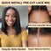 Nadula Pre Everything Glueless Yaki Straight Bob Wig 13x4 HD Pre Cut Short Bob Lace Front Wigs Human Hair with Ear Tape Bleached Invisible Bye Bye Knots Bob Wig Pre Plucked 150% Density 14inch