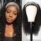 Nadula 10A Afro Kinky Curly Half Wigs Human Hair for Black Women 100% Virgin Hair Curly 3/4 Half Wig, Kinky Curly Headband Wigs Human Hair No Lace Front Glueless 180% Density 18 Inch