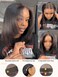Nadula Glueless Yaki Straight Bob Bye Bye Knots 7x5 Lace Front Wigs Human Hair Pre Plucked Invisible Knots Pre Everything 3S Ready to Wear Short Yaki Bob Wigs Pre Cut 150% Density 10inch