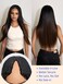Nadula EasiContour Yaki Straight V Part Wig Human Hair with Drawstring No Leave Out Black to Chestnut Brown Ombre Highlight Clip in Vpart Wig,Glueless Upgrade Yaki U Part Wig 180% Density 14inch