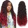 Goddess Locs Crochet Hair 6 Packs 18 Inch Wavy Curly Faux Locs Crochet Hair Pre Looped Crochet Synthetic Braids Hair With Curly Ends Crochet Faux Locs Hair for Black Women Extensions