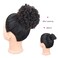 Yinmei Baibian Curly Wavy Afro Puff Drawstring Ponytail Hair Extension for Black Women Loose Wave Natural Black Short Mini Hair Buns Afro Puff Hairpieces for Girls Kids(2#)