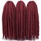 Burgundy 24 inch Cuban Twist hair Marley Twist Braiding Hair for Black Woman (#Burgundy, 3Packs-24 Inch)