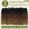 7 Packs Curly Crochet Hair for Black Women 14 Inch GOGO Curl Crochet Hair Deep Ocean Water Wave Crochet Hair Synthetic Bohemian Beach Curl Crochet Braids Braiding Hair (14 inch, T1B/30/27)