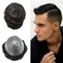 Mens Toupee 0.1-0.12mm Hair Pieces For Men Durable Poly Skin PU Replacement System Injected Toupee For Men Hairpiece 8"x10"#1B Off Black-120% Medium Light to Medium Density