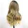 GIANNAY Ombre Blonde Lace Front Wigs for Women Curly Wave Wig Natural Looking Synthetic Heat Resistant Fiber Wigs for Daily Party Use 26 Inch Middle Part Wig