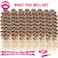 Unionbeauty 8 Pack GoGo Curl Crochet Hair Ocean Wave 18 Inch Water Wave Crochet Hair for Women Beach Curl Curly Crochet Hair Ombre Blonde Synthetic Curly Braiding Hair Extension T27/613#