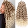 Unionbeauty 8 Pack GoGo Curl Crochet Hair Ocean Wave 18 Inch Water Wave Crochet Hair for Women Beach Curl Curly Crochet Hair Ombre Blonde Synthetic Curly Braiding Hair Extension T27/613#