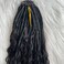Crochet Boho Box Braids With Human Hair Pre-Looped Synthetic Braiding Goddess Braids Double Drawn Curly Full Ends Hair Extensions For Women Natural Color 3Pack/120 Stands 18Inch