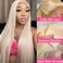 30 Inch 613 13x6 Lace Front Wig Human Hair Straight Blonde Wig Human Hair 613 HD Transparent Lace Frontal Wigs Human Hair Pre Plucked with Baby Hair 200 Density Blonde Human Hair Wigs for Women