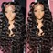 Deep Wave Lace Front Wigs Human Hair 200 Density Glueless Wigs for Women 13x4 HD Transparent Lace Front Wigs Pre Plucked with Baby Hair (22 Inch, Deep Wave Wigs)